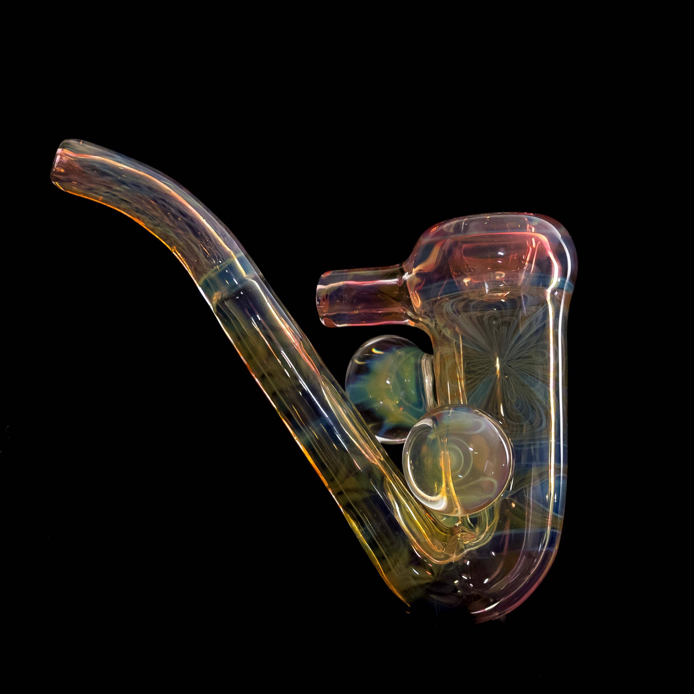 Fumed Sherlock Pipe with Marbles