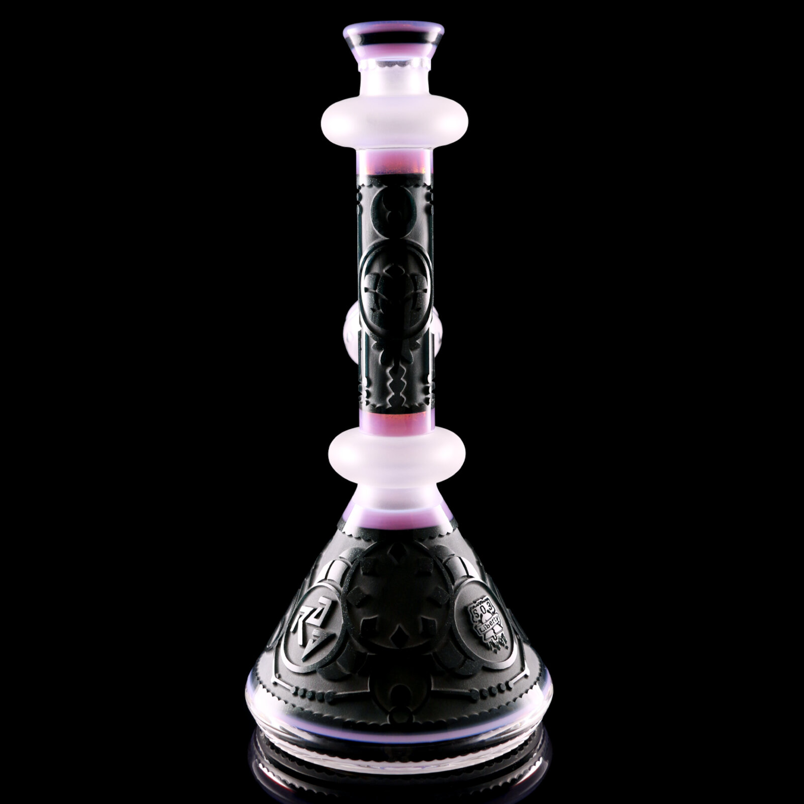 Sandblasted Beaker Set with Bowl - Purple Black