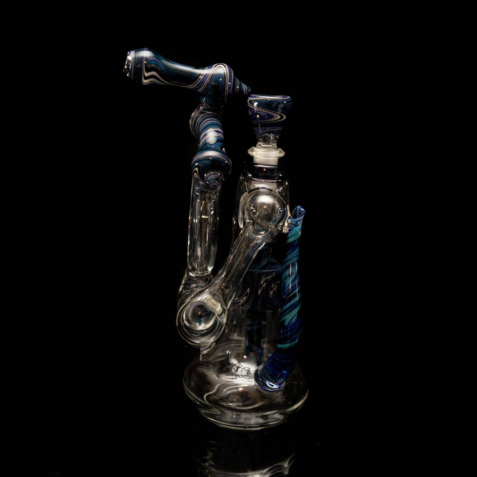 Colorful Inline Double Bubbler mit Bong Slide