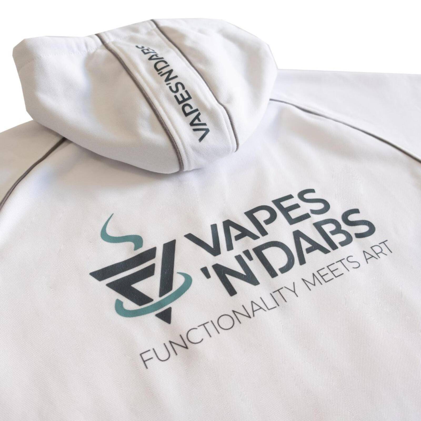 Vapes'n'Dabs Weisser Hoodie mit Reissverschluss