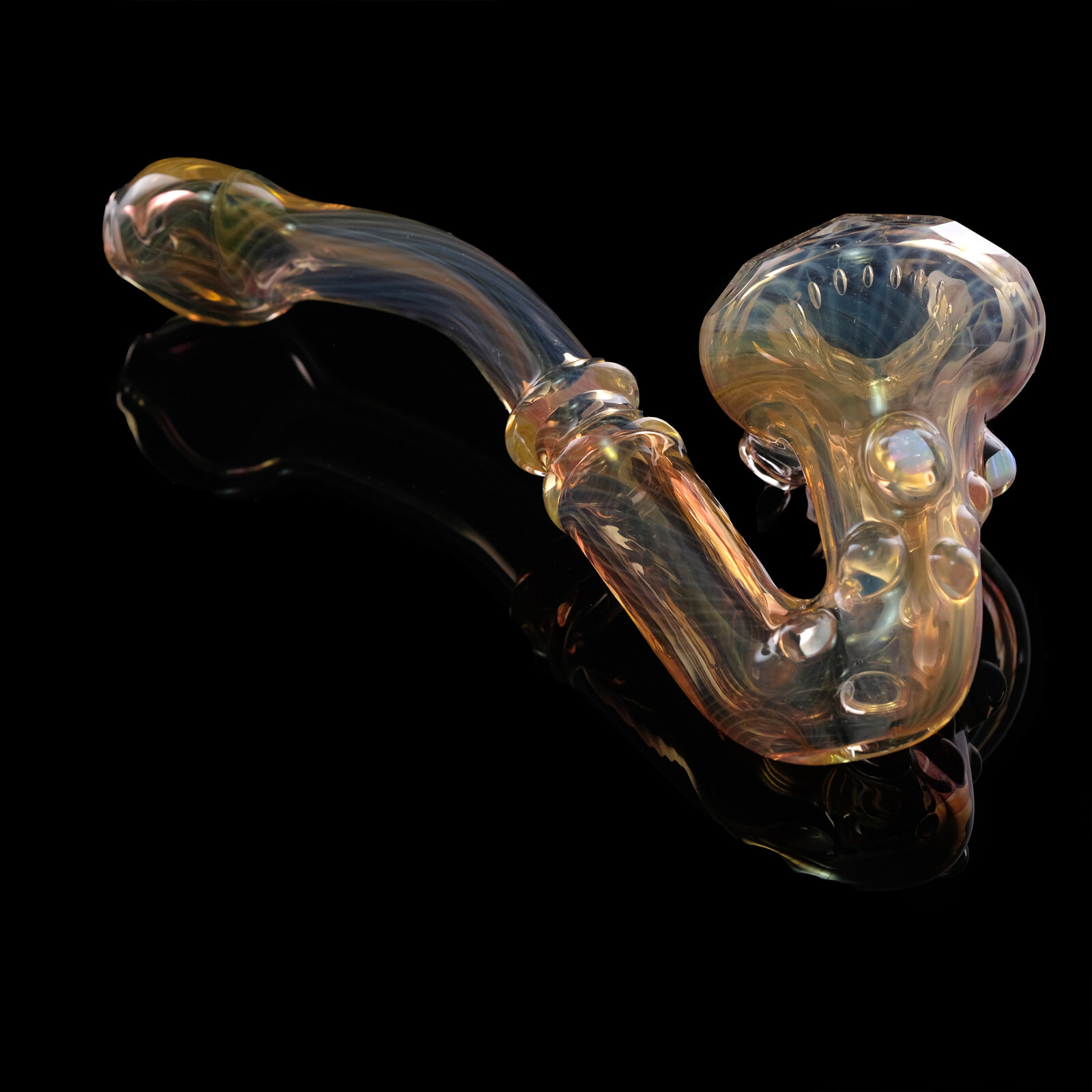 Fumed and Faceted Sherlock with Opals