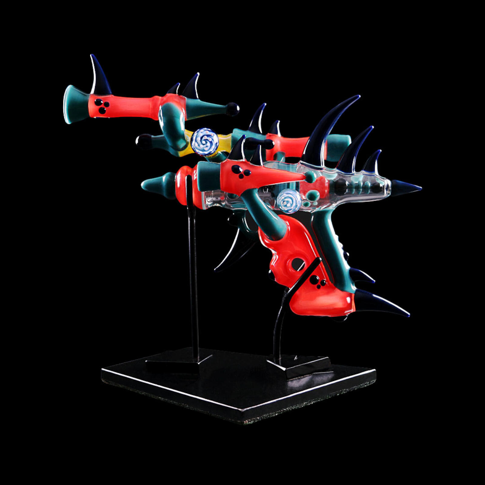 Red and Turquoise Lasergun Rig