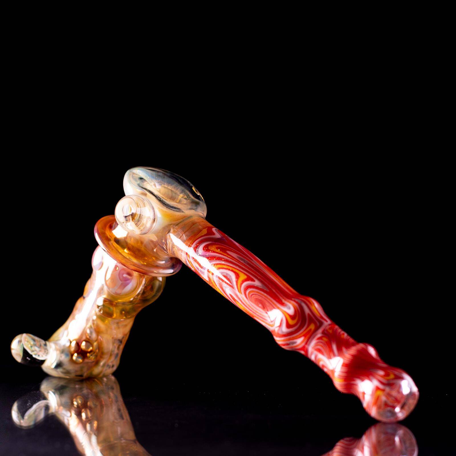 Fumed Skull with Hat Hammer Pipe