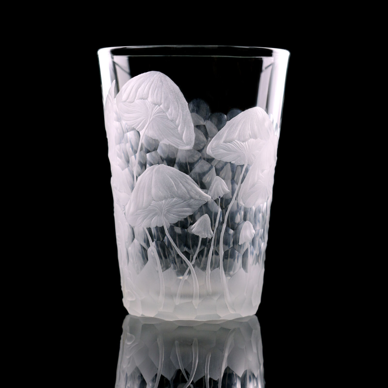 Magic Mushrooms | Hand Engraved Drinking Glass