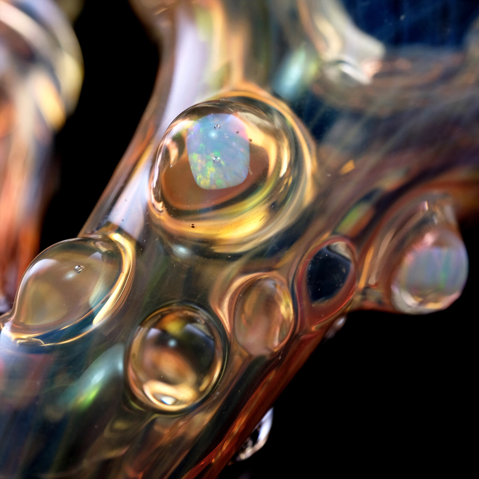 Fumed and Faceted Sherlock with Opals