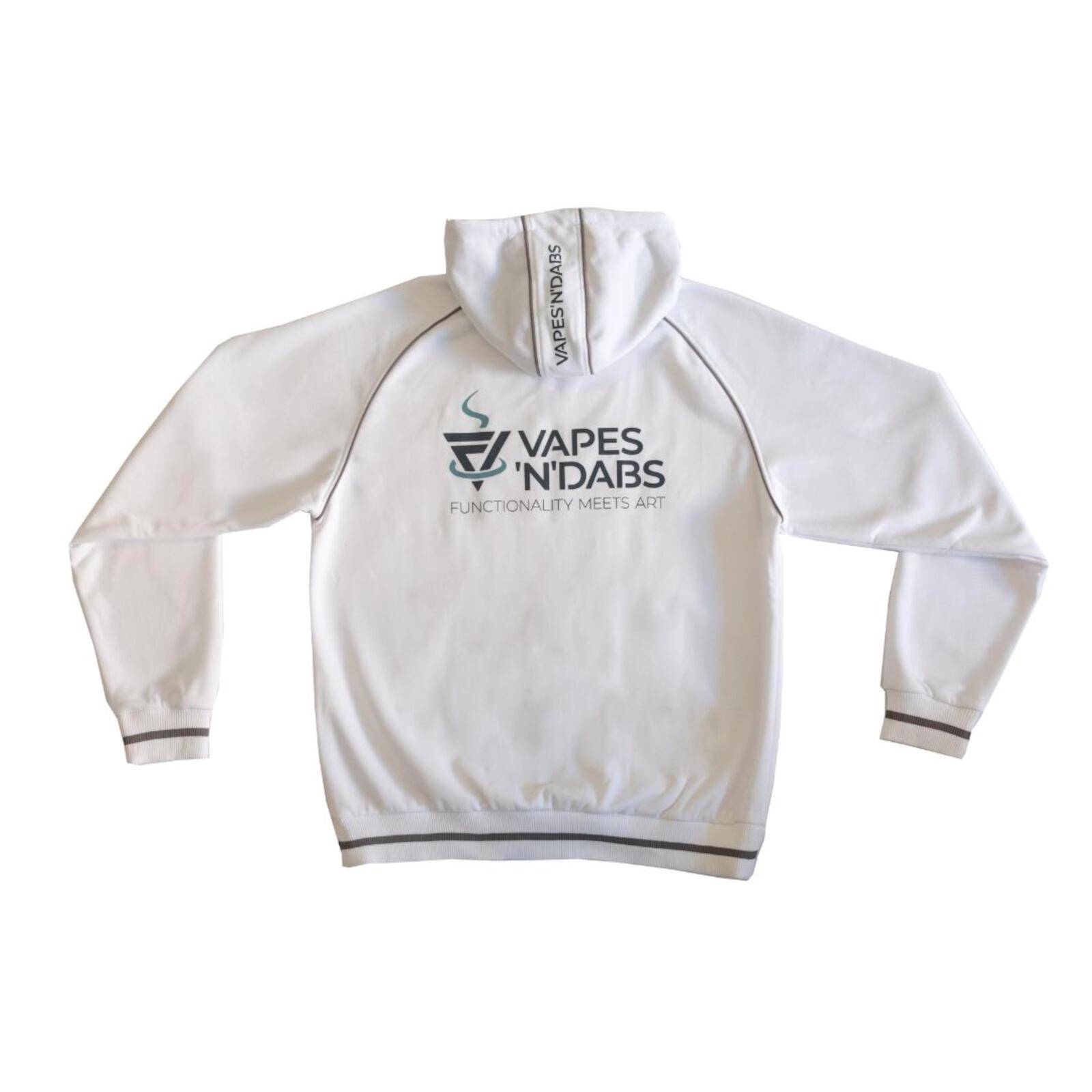 Vapes'n'Dabs Weisser Hoodie mit Reissverschluss