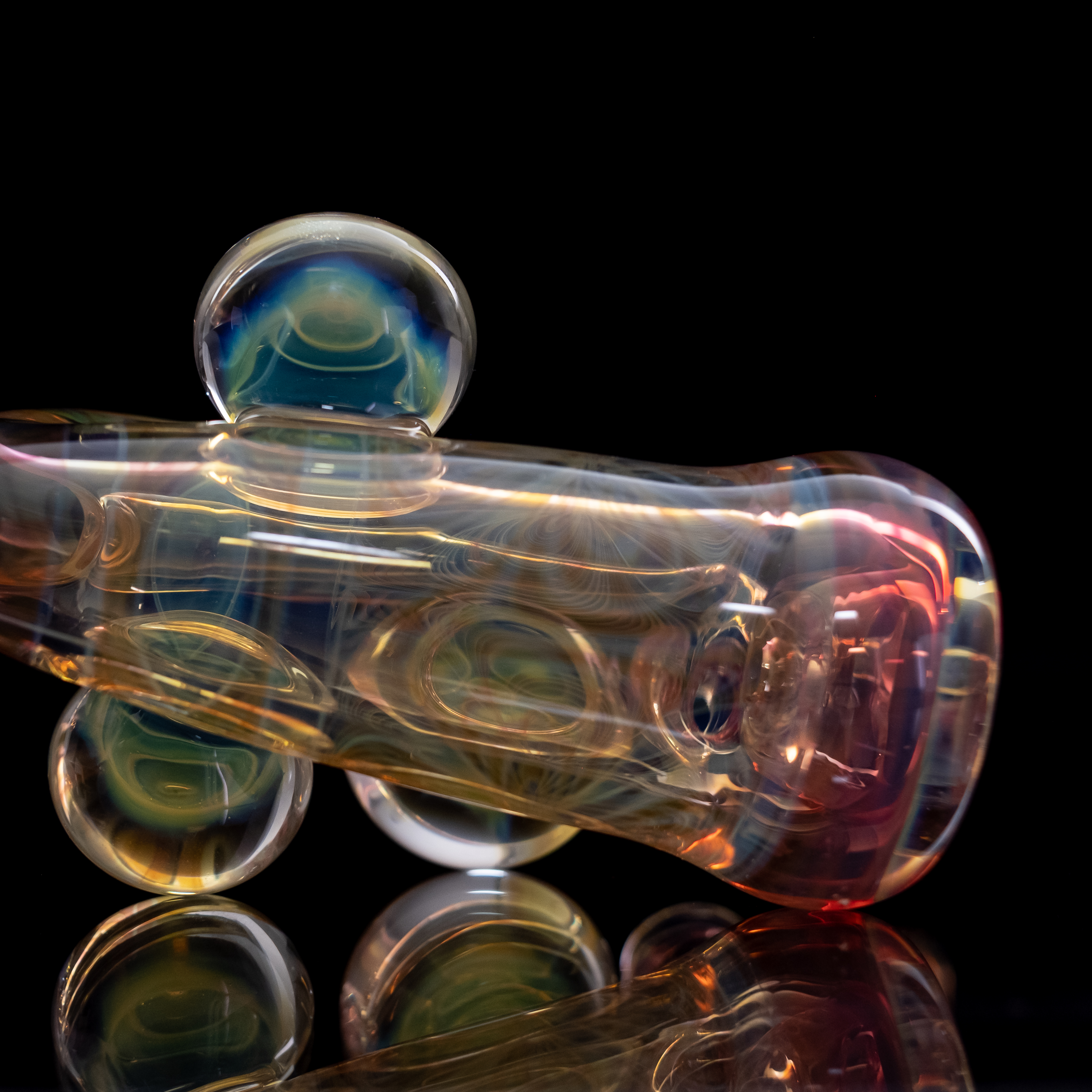 Fumed Sherlock Pipe with Marbles