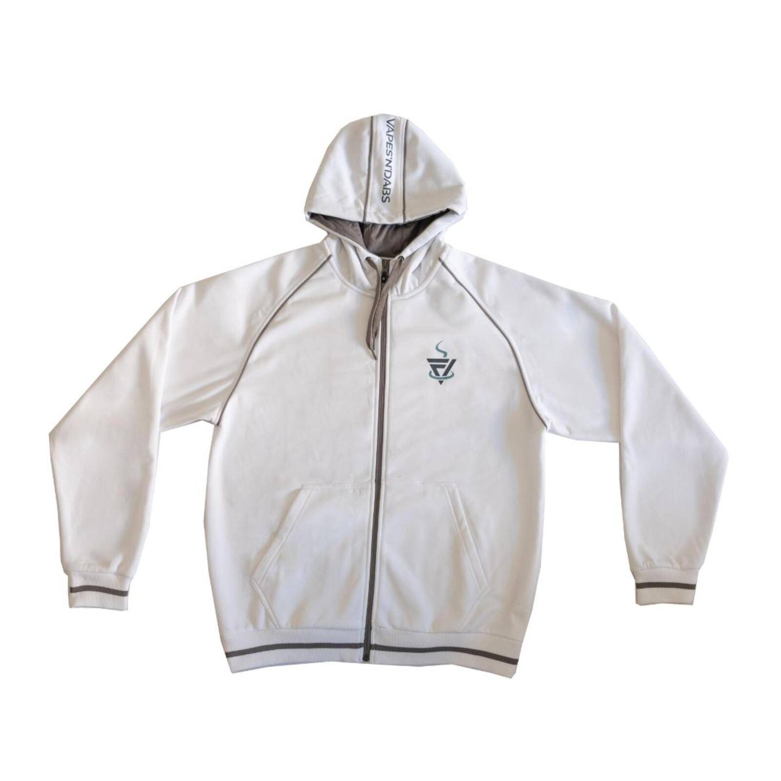 Vapes'n'Dabs White Hoodie with Zipper