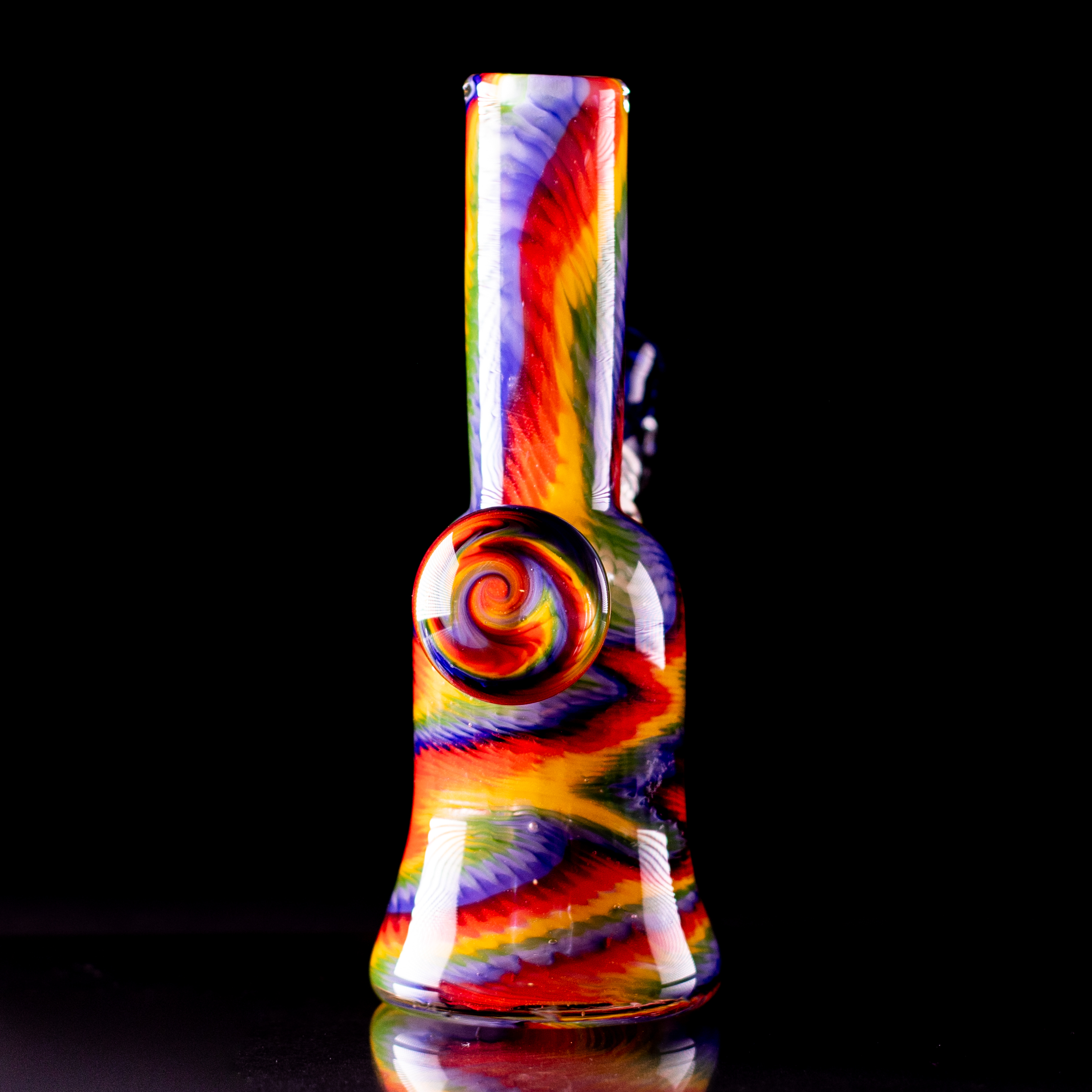 14mm Rainbow Heady Tube with Blue Downstem and Bowl