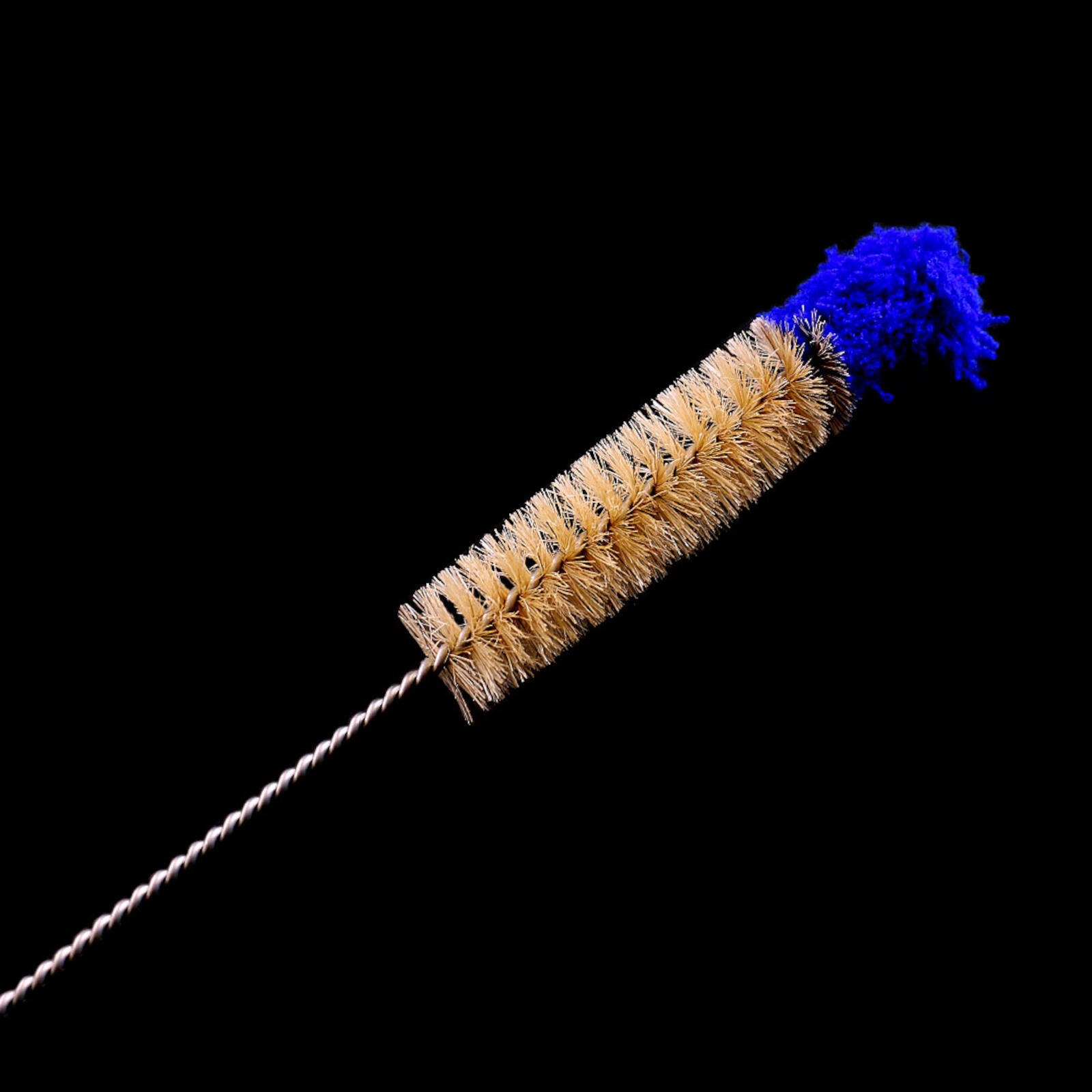 Reinigungsbürste aus Naturhaar mit Wollkopf (blau)