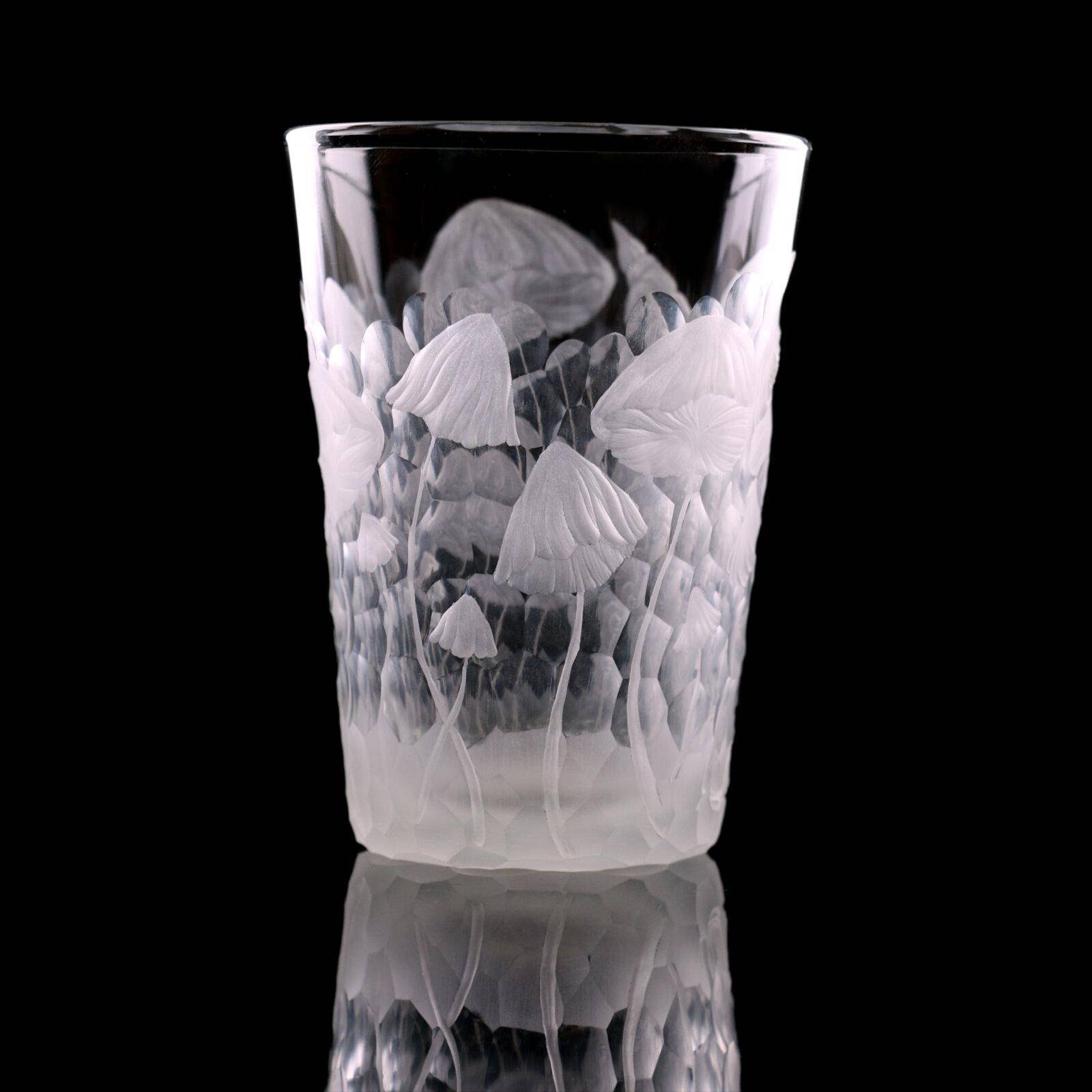 Magic Mushrooms | Hand Engraved Drinking Glass