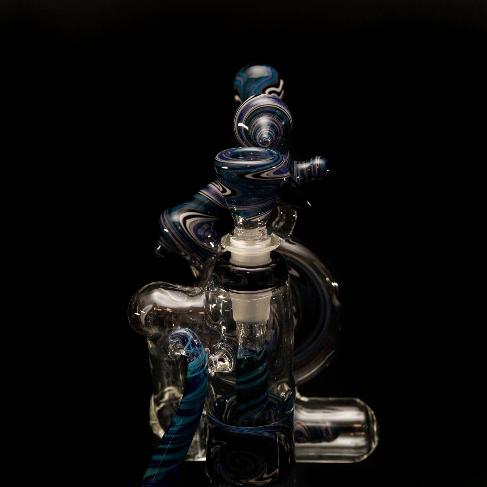 Colorful Inline Double Bubbler with Bong Slide