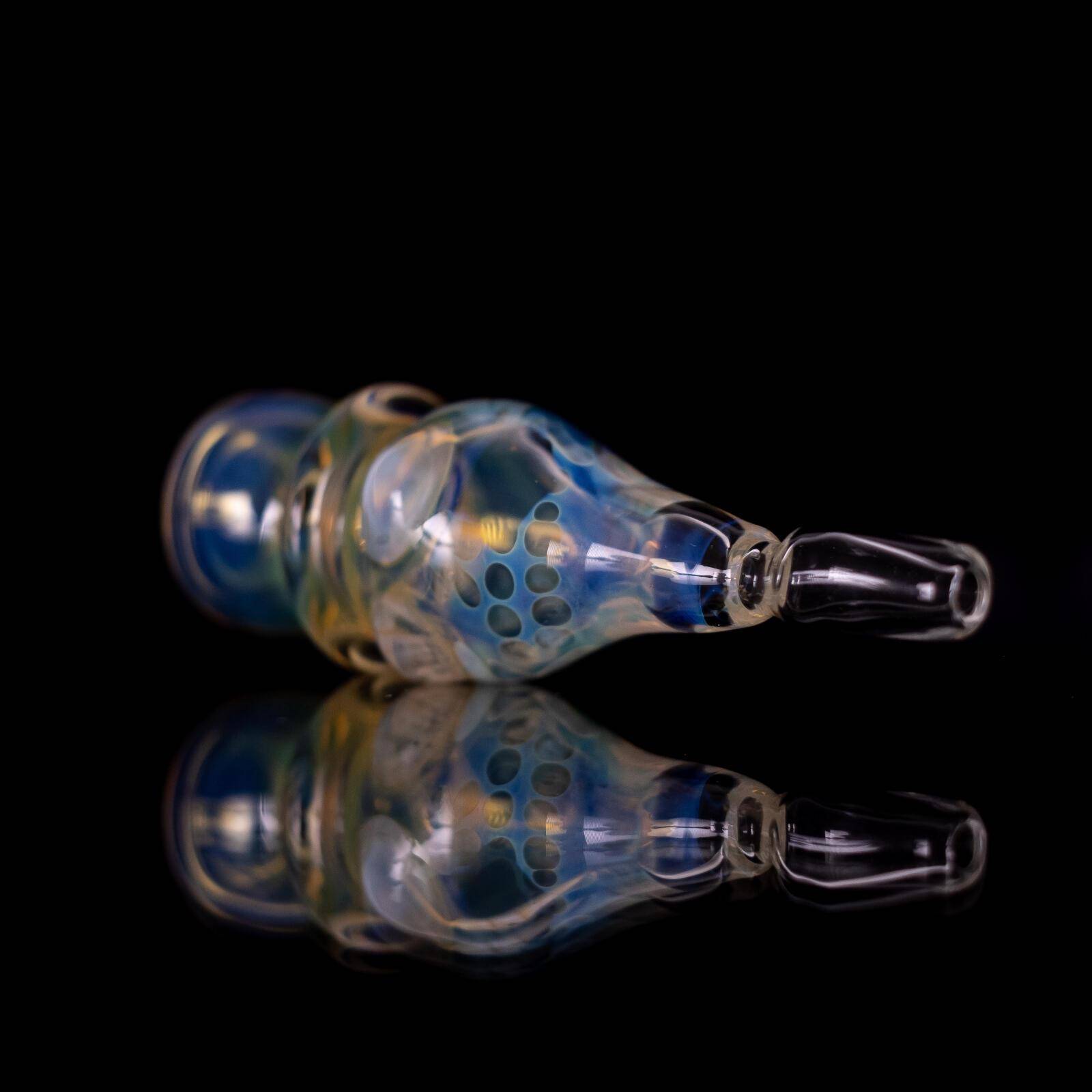 Blue Fumed Skull mit Hat 10mm Bong Slide