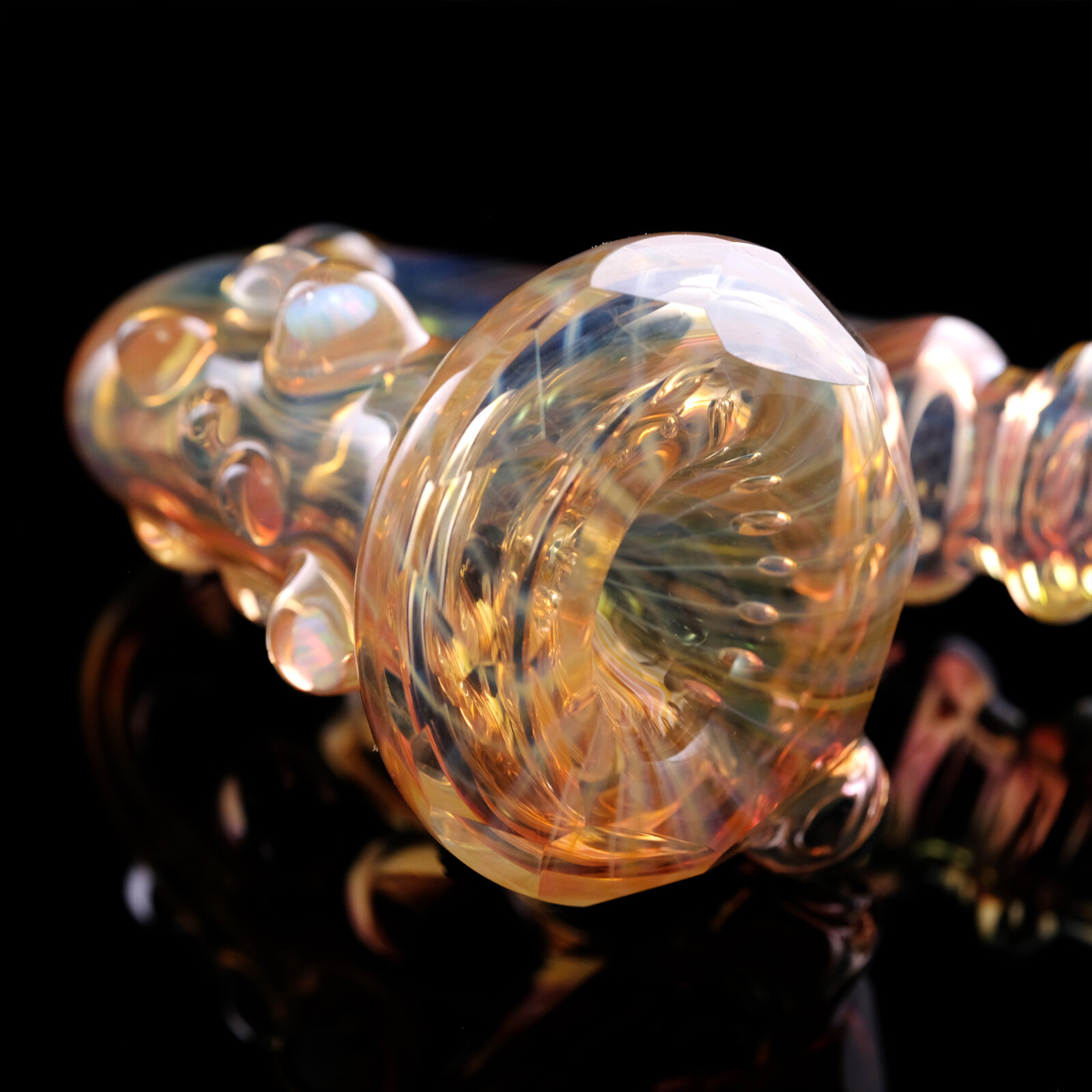 Fumed and Faceted Sherlock with Opals