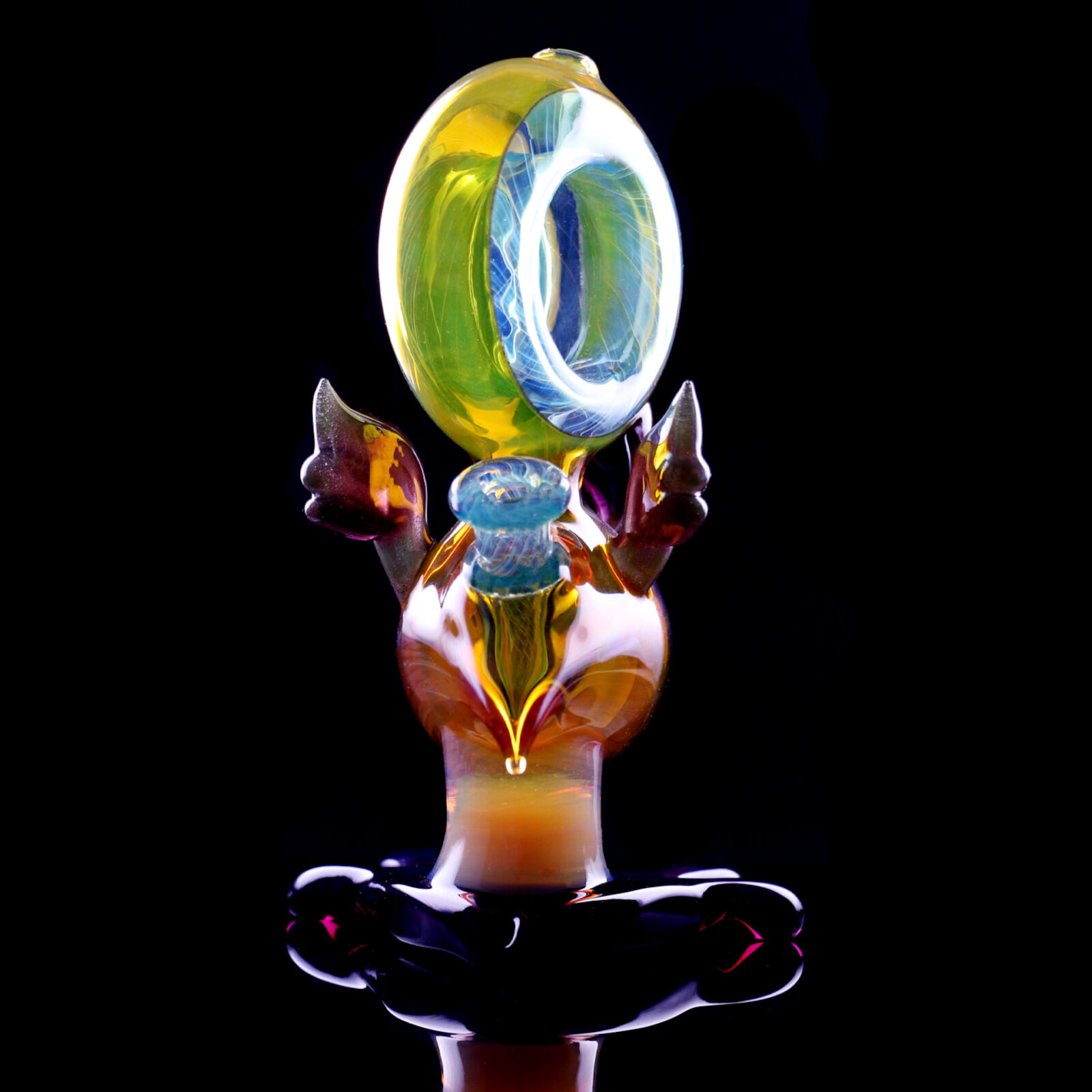 Translucent Parrot with Donut
