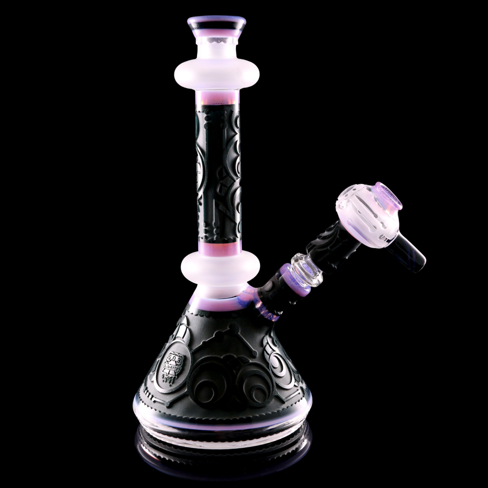 Sandblasted Beaker Set with Bowl - Purple Black