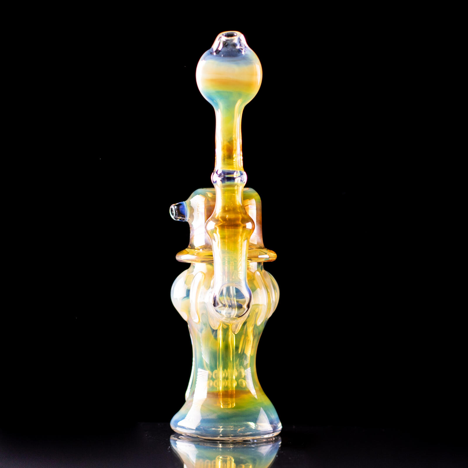 Fumed Sherlock Skull mit Hat Bubbler Pipe