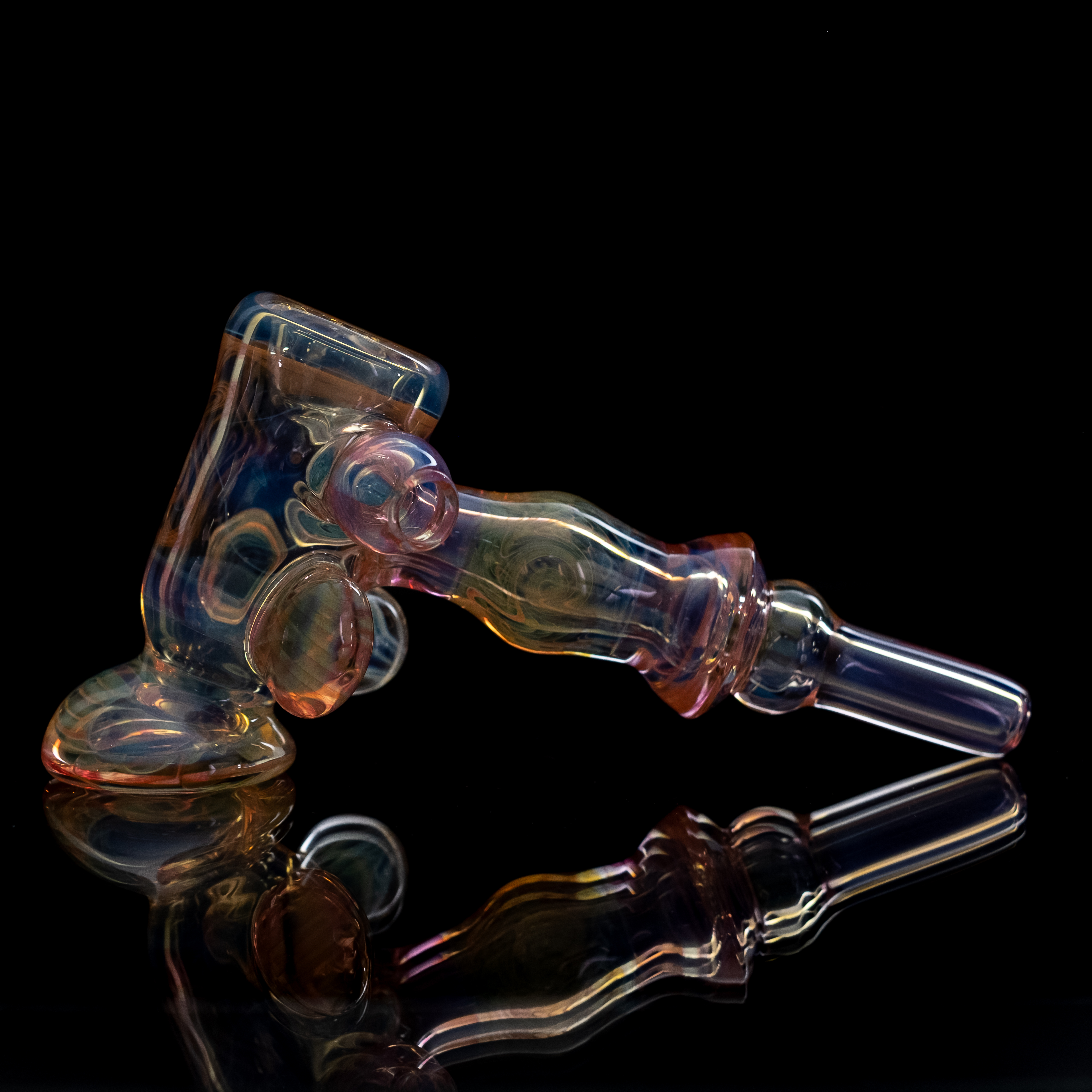 Fumed Hammer Pipe with Marbles