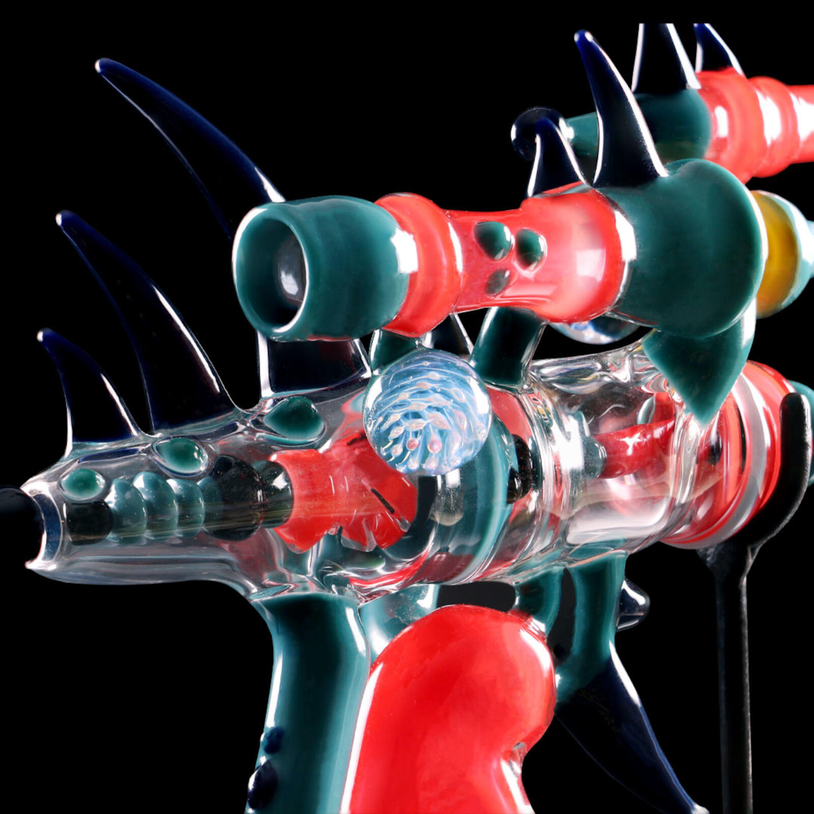 Red and Turquoise Lasergun Rig