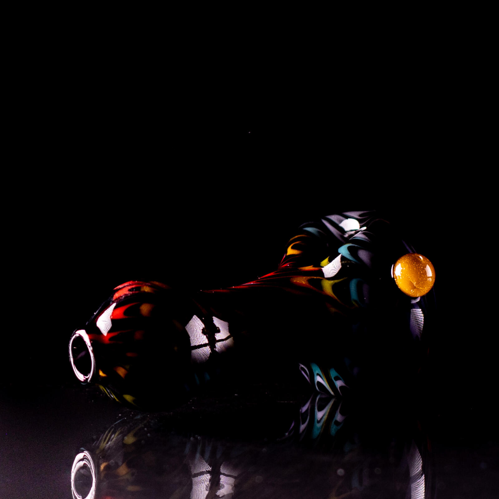 Dark Rainbow with Marble Spoon Pipe