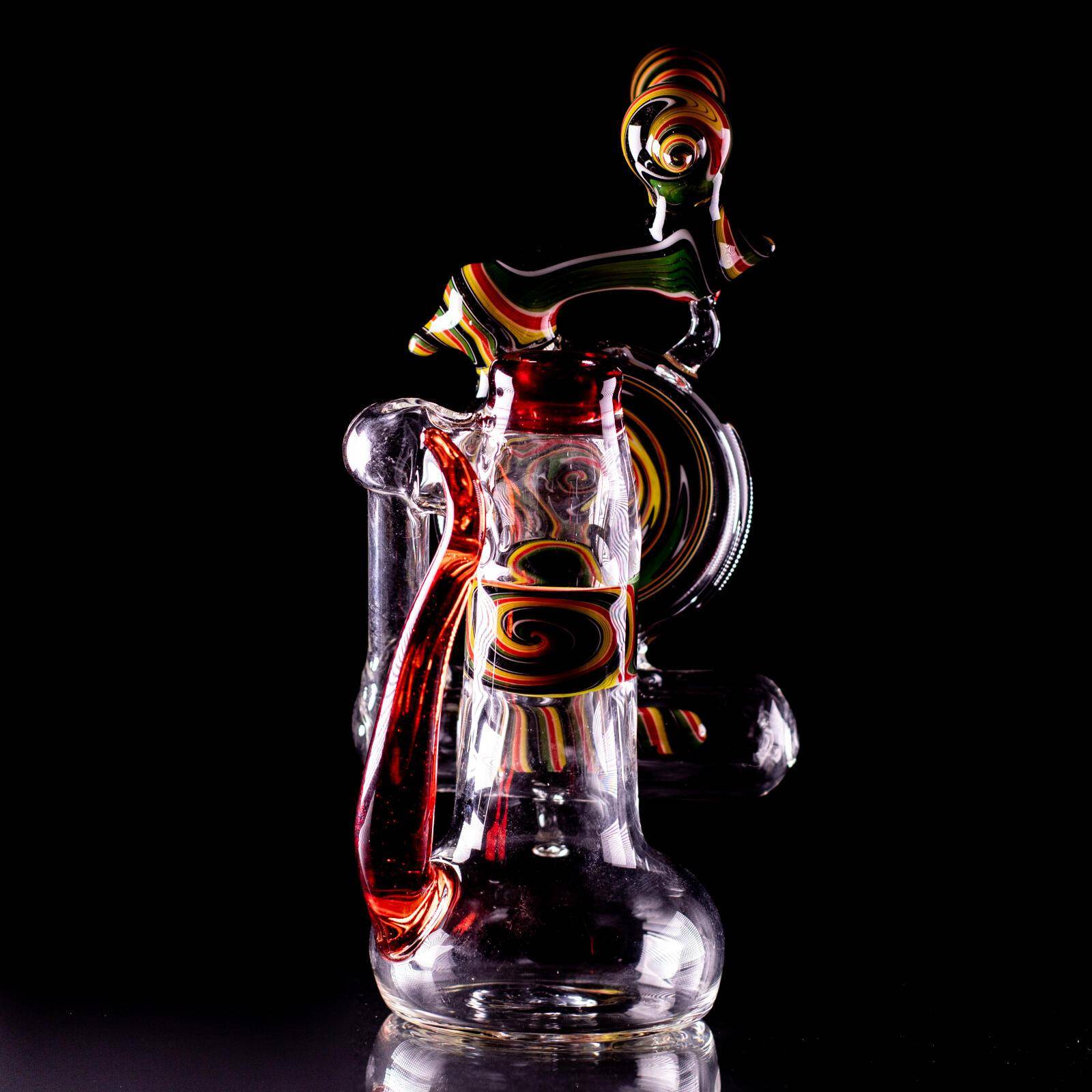 Colorful Inline Double Bubbler with Bong Slide