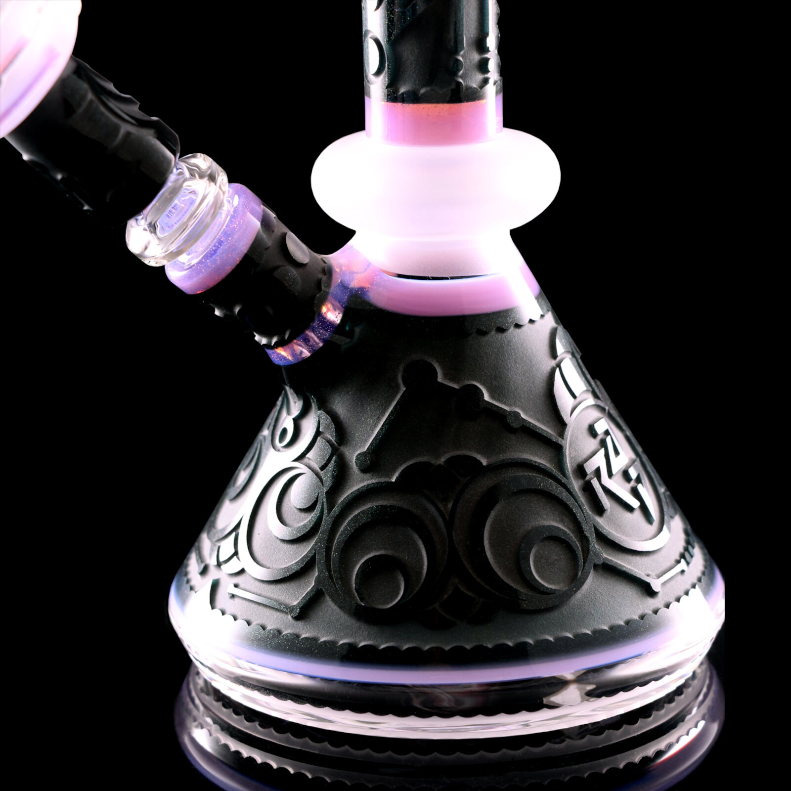 Sandblasted Beaker Set with Bowl - Purple Black