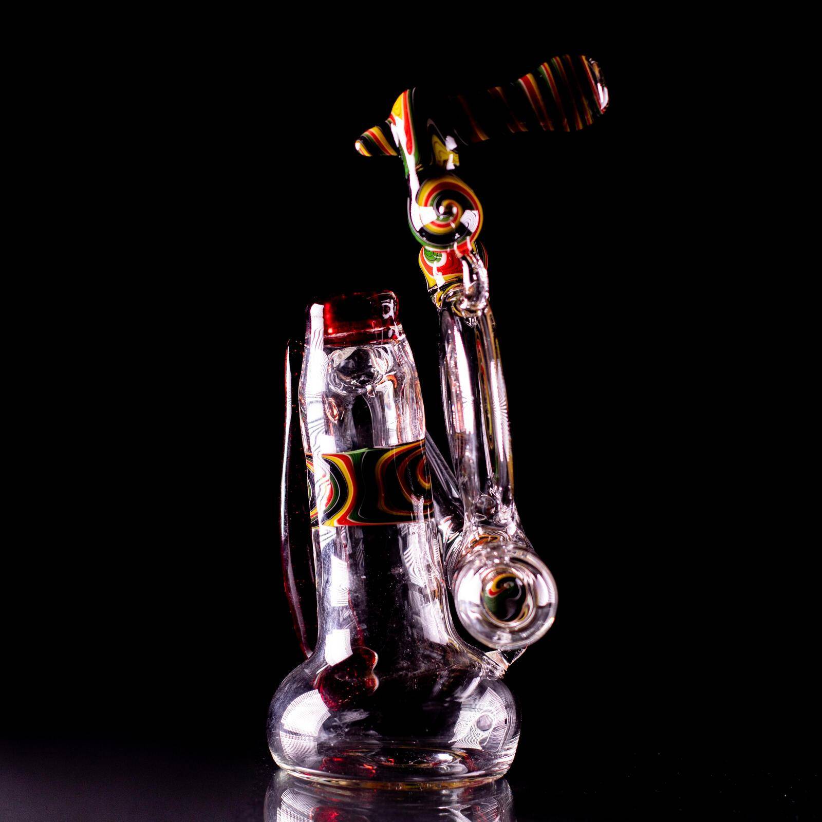 Colorful Inline Double Bubbler with Bong Slide